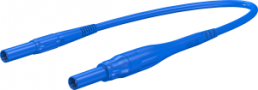 Measuring lead with (4 mm plug, spring-loaded, straight) to (4 mm plug, spring-loaded, straight), 1.5 m, blue, silicone, 1.0 mm², CAT IV