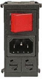 Plug C14, 3 pole, snap-in, plug-in connection, black, BZV03/Z0000/06