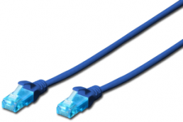 Patch cable, RJ45 plug, straight to RJ45 plug, straight, Cat 5e, U/UTP, PVC, 1 m, blue