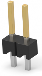 Pin header, 2 pole, pitch 2.54 mm, straight, black, 5-146285-2