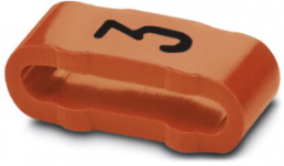 PVC marking sleeve, imprint "3", (L x W) 11.3 x 4.3 mm, orange, 0826527:3