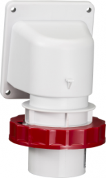 CEE wall plug, 4 pole, 32 A/380-415 V, red, 6 h, IP67, 83870