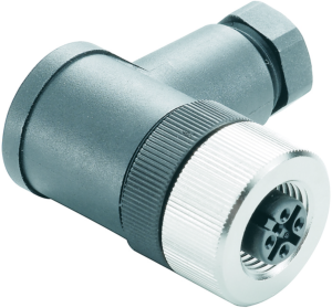 Socket, M12, 4 pole, screw connection, angled, 9457700000
