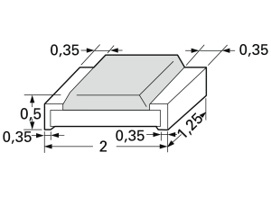 Resistor, thick film, SMD 0805, 10 MΩ, 0.125 W, ±1 %, RC0805FR-0710ML