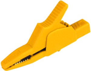 Alligator clip, yellow, max. 30 mm, L 85 mm, CAT II, socket 4 mm, AK 2 B 2540 I GE