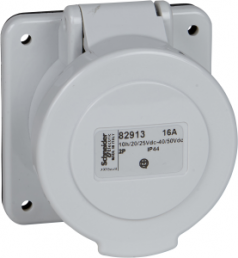 CEE surface-mounted socket, 2 pole, 16 A/40-50 V, white, IP44, 82903