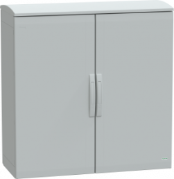 Control cabinet, (H x W x D) 1000 x 1000 x 420 mm, IP44, polyester, light gray, NSYPLAT10104G