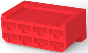 Insulating housing for 6.35 mm, 8 pole, nylon, UL 94V-2, red, 163007-1