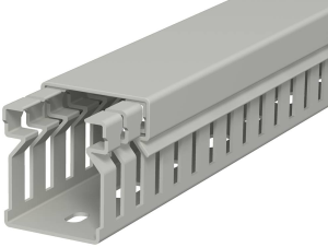 Wiring duct, (L x W x H) 2000 x 25 x 30 mm, PVC, stone gray, 6178005