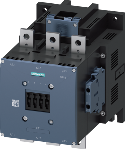 Power contactor, 3 pole, 500 A, 2 Form A (N/O) + 2 Form B (N/C), coil 96-127 V AC/DC, screw connection, 3RT1076-6NF36