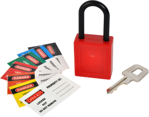 Security lock, shackle (H) 38 mm, polyamide, (B) 20 mm, K80040