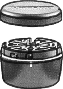 Mounting bracket, black, (Ø x H) 70 mm x 44 mm, for KombiSIGN 70, 840 085 00