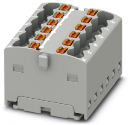 Distribution block, push-in connection, 0.14-2.5 mm², 12 pole, 17.5 A, 6 kV, gray, 3002758