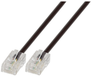 Modular cable, RJ45 plug, straight to RJ45 plug, straight, 3 m, black