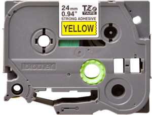 Labelling tape cartridge, 24 mm, tape yellow, font black, 8 m, TZE-S651