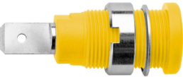 4 mm socket, flat plug connection, mounting Ø 12.2 mm, CAT III, yellow, SEB 7080 NI / GE