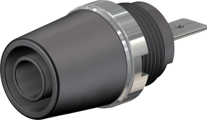 4 mm socket, flat plug connection, mounting Ø 12.2 mm, CAT II, black, 23.3110-21