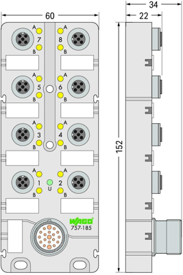 757-185 WAGO Sensor-Actuator Distribution Boxes Image 2