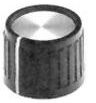 Button, cylindrical, Ø 18.8 mm, (H) 14.2 mm, black, for rotary switch, 6-1437624-7