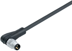 Sensor actuator cable, M8-cable plug, angled to open end, 8 pole, 2 m, PUR, black, 1.5 A, 79 3803 52 08