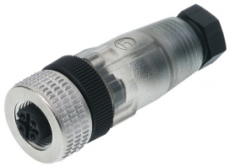 Socket, M12, 4 pole, screw connection, screw locking, straight, 933210199