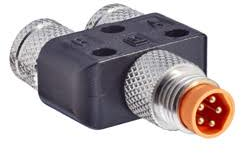 Adapter, 2 x M8 (3 pole, socket) to M8 (3 pole, plug), T-shape, 934901001