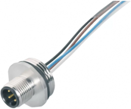 Sensor actuator cable, M12-flange plug, straight to open end, 4 pole, 0.2 m, 4 A, 76 0431 0111 00004 0200