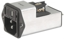 IEC plug C14, 50 to 60 Hz, 1 A, 250 VAC, 10 mH, faston plug 6.3 mm, 4301.5011