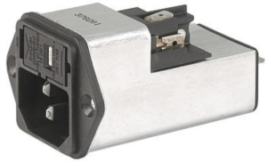 IEC plug C14, 50 to 60 Hz, 10 A, 250 VAC, 300 µH, faston plug 6.3 mm, 4301.5015