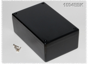 ABS enclosure, (L x W x H) 167 x 107 x 65 mm, black (RAL 9005), IP54, 1594EBK