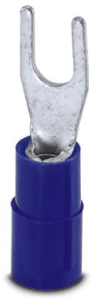 Insulated forked cable lug, 1.5-2.5 mm², AWG 16 to 14, M3.5, blue