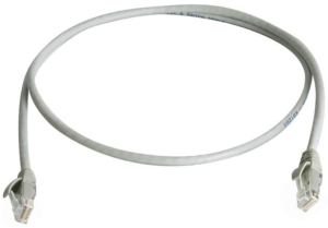 Patch cable, RJ45 plug, straight to RJ45 plug, straight, Cat 5e, U/UTP, PVC, 50 m, gray