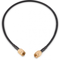 Coaxial cable, SMA plug (straight) to SMA plug (straight), 50 Ω, RG-174/U, grommet black, 1 m, 655035035100003