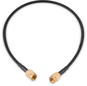 Coaxial cable, SMA plug (straight) to SMA plug (straight), 50 Ω, RG-174/U, grommet black, 304.8 mm, 65503503530503