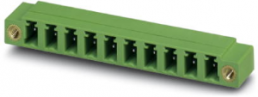 Pin header, 2 pole, pitch 5.08 mm, angled, green, 1847466