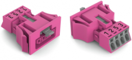 Socket, 4 pole, snap-in, push-in, 0.25-1.5 mm², pink, 890-784/081-000