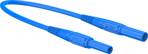 Measuring lead with (4 mm plug, spring-loaded, straight) to (4 mm plug, spring-loaded, straight), 1 m, blue, PVC, 1.0 mm², CAT III