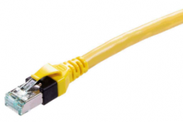 Patch cable, copper, data cable RJI DB Cat6a CableAssy yellow PUR 0,8m