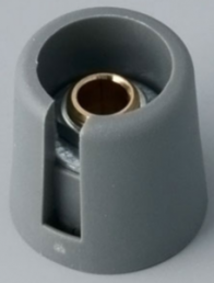 Rotary knob, 6.35 mm, plastic, gray, Ø 16 mm, H 16 mm, A3016638