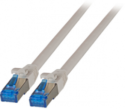 Patch cable highly flexible, RJ45 plug, straight to RJ45 plug, straight, Cat 6A, S/FTP, LSZH, 0.25 m, gray