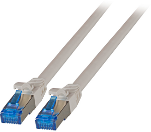 Patch cable highly flexible, RJ45 plug, straight to RJ45 plug, straight, Cat 6A, S/FTP, LSZH, 0.15 m, gray
