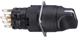 Selector switch, latching, black, front ring black, 3 x 45°, mounting Ø 16 mm, XB6EAD232P