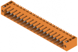 Pin header, 18 pole, pitch 3.5 mm, angled, orange, 1619780000