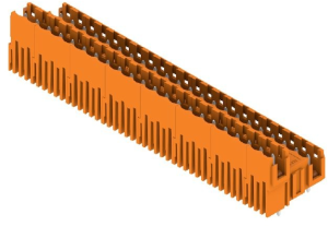 Pin header, 4 pole, pitch 5.08 mm, straight, orange, 1726940000