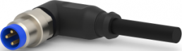 Sensor actuator cable, M8-cable plug, angled to open end, 3 pole, 1.5 m, PVC, black, 4 A, 1-2273008-1