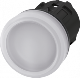Indicator light, 22 mm, round, plastic, white, lens, smooth