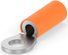 Uninsulated ring cable lug, 0.3-1.42 mm², AWG 22 to 16, 3.02 mm, orange