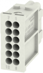 Socket contact insert, 12 pole, unequipped, crimp connection, with PE contact, 1428850000