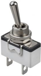 Toggle switch, 1 pole, groping, (On)-On, 10 A/400 VAC, nickel-plated/silver-plated