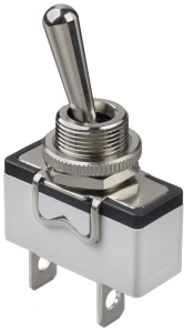 Toggle switch, metal, 1 pole, groping/latching, (On)-On, 10 A/400 VAC, nickel-plated/silver-plated, 635H/2